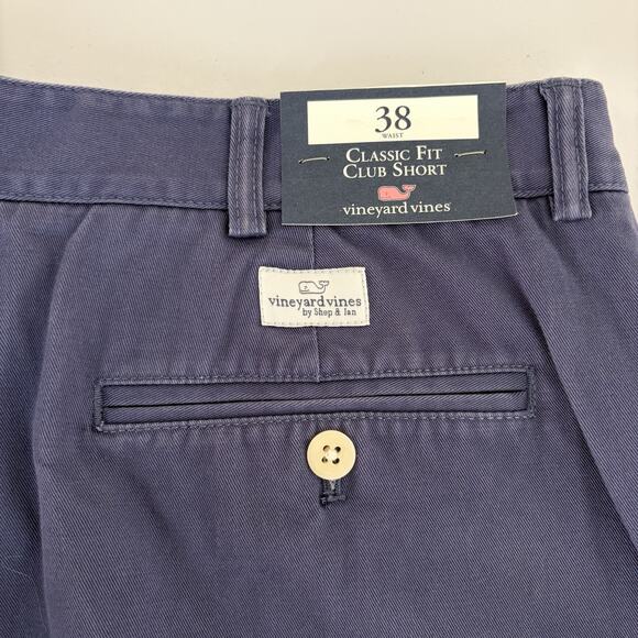 Vineyard Vines Mens Club Shorts 38 Burgee Flag Chino Navy Embroidered Coastal - Picture 4 of 11
